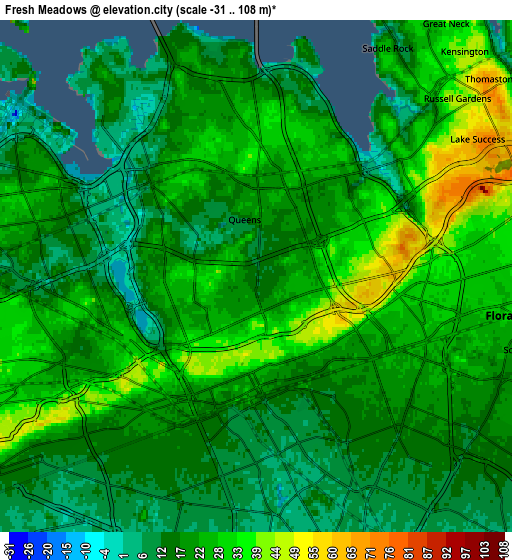 Zoom OUT 2x Fresh Meadows, United States elevation map