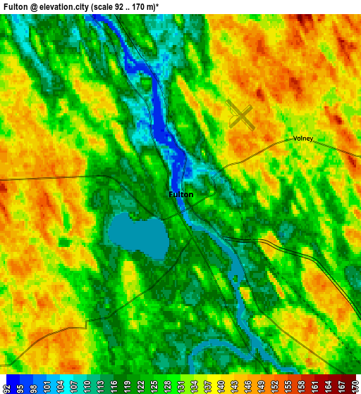 Zoom OUT 2x Fulton, United States elevation map