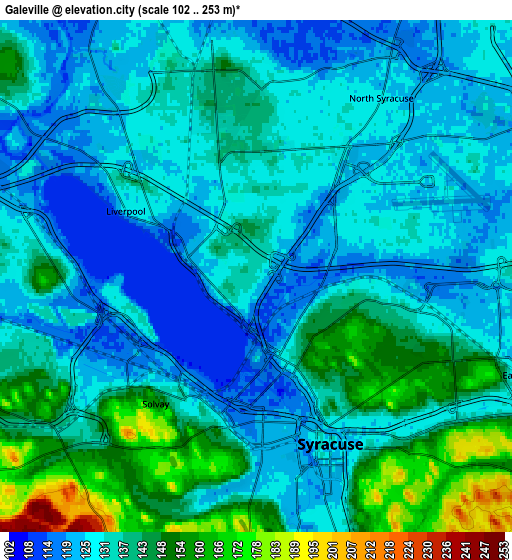 Zoom OUT 2x Galeville, United States elevation map