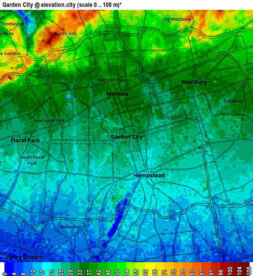 Zoom OUT 2x Garden City, United States elevation map