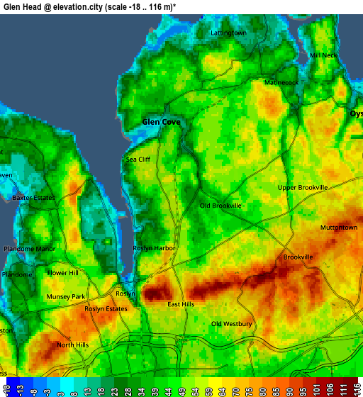 Zoom OUT 2x Glen Head, United States elevation map