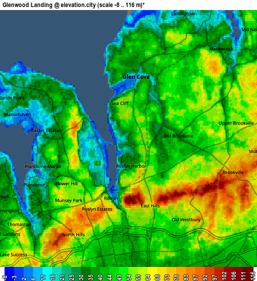 Zoom OUT 2x Glenwood Landing, United States elevation map