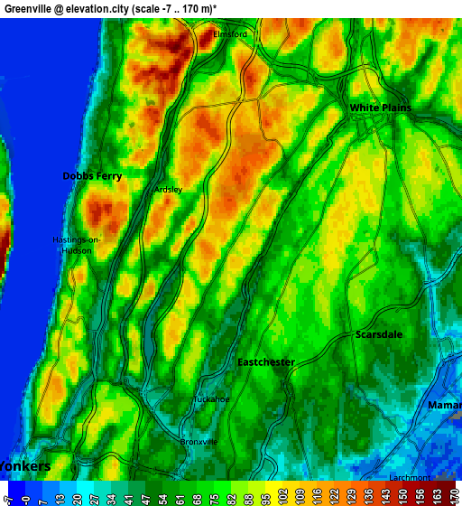 Zoom OUT 2x Greenville, United States elevation map