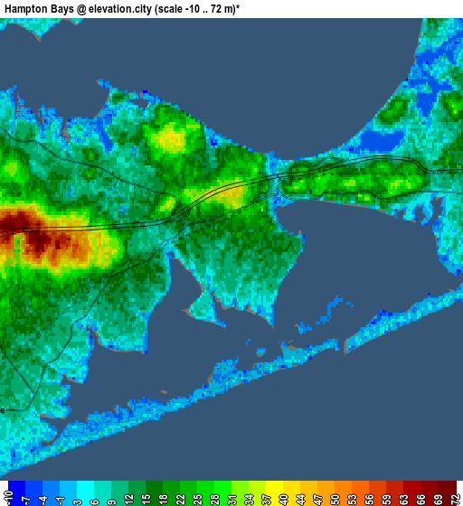 Zoom OUT 2x Hampton Bays, United States elevation map