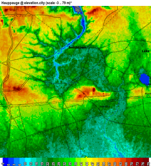 Zoom OUT 2x Hauppauge, United States elevation map