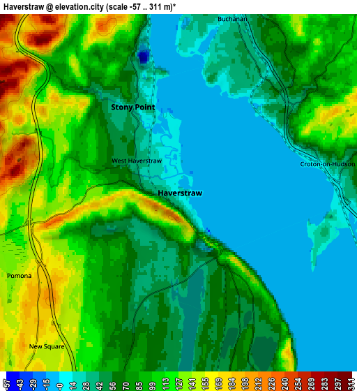 Zoom OUT 2x Haverstraw, United States elevation map