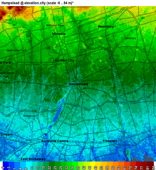 Zoom OUT 2x Hempstead, United States elevation map
