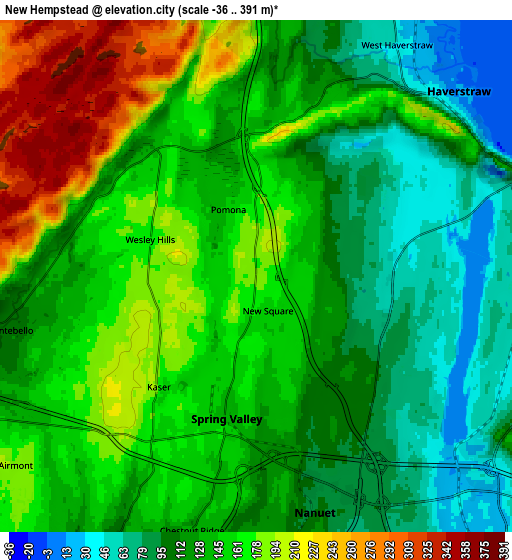 Zoom OUT 2x New Hempstead, United States elevation map