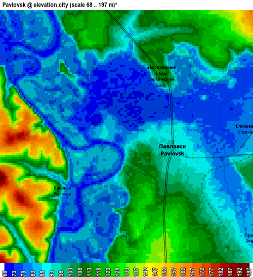 Zoom OUT 2x Pavlovsk, Russia elevation map