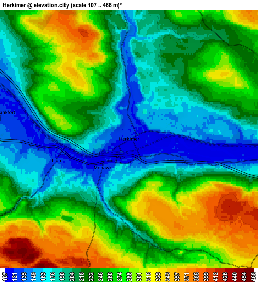 Zoom OUT 2x Herkimer, United States elevation map