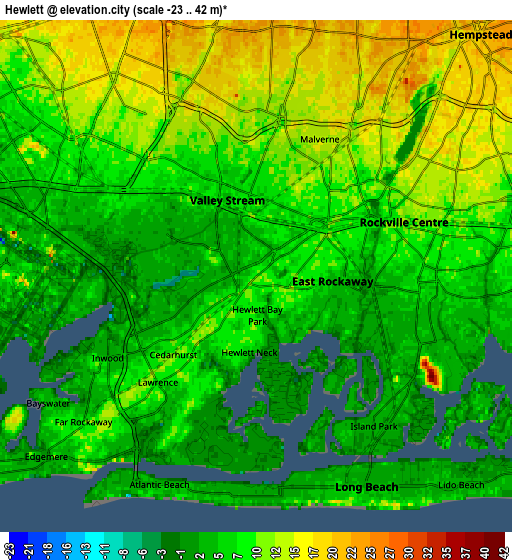 Zoom OUT 2x Hewlett, United States elevation map