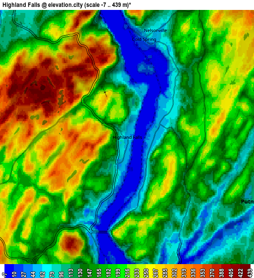 Zoom OUT 2x Highland Falls, United States elevation map