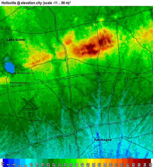 Zoom OUT 2x Holtsville, United States elevation map