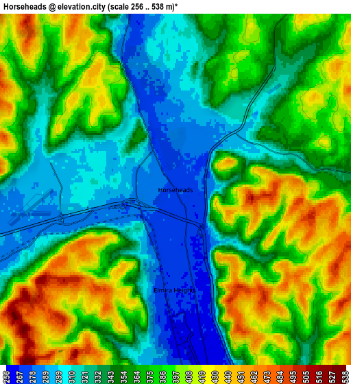 Zoom OUT 2x Horseheads, United States elevation map