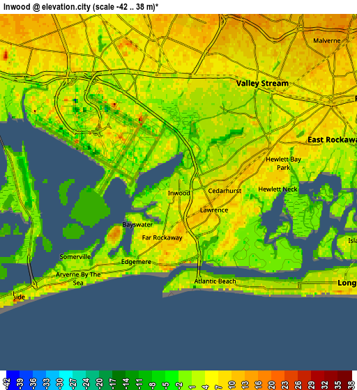 Zoom OUT 2x Inwood, United States elevation map