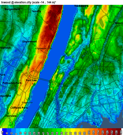 Zoom OUT 2x Inwood, United States elevation map