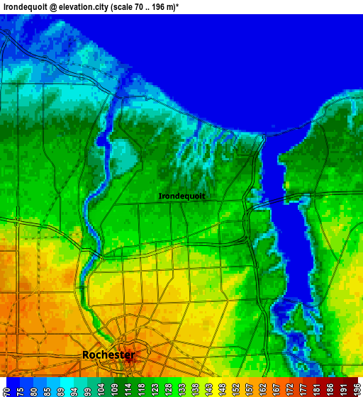 Zoom OUT 2x Irondequoit, United States elevation map