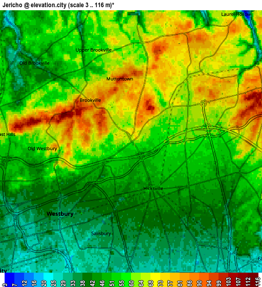 Zoom OUT 2x Jericho, United States elevation map