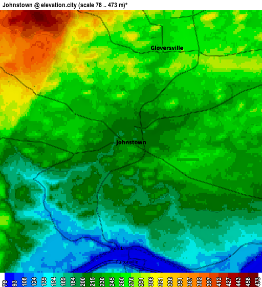 Zoom OUT 2x Johnstown, United States elevation map