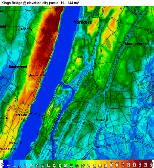 Zoom OUT 2x Kings Bridge, United States elevation map