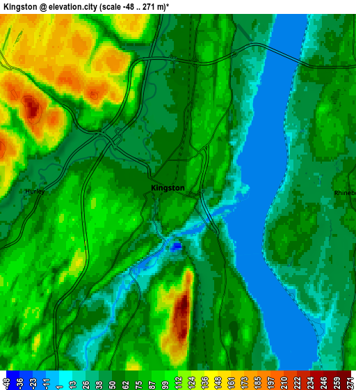 Zoom OUT 2x Kingston, United States elevation map