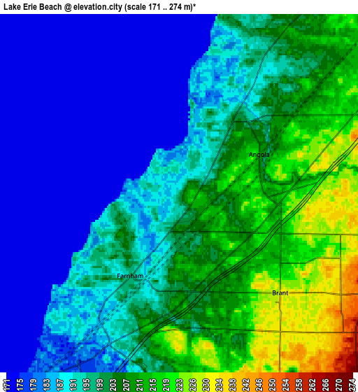 Zoom OUT 2x Lake Erie Beach, United States elevation map