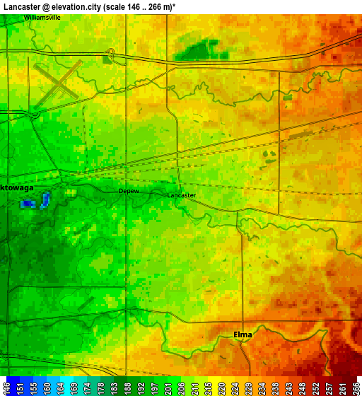 Zoom OUT 2x Lancaster, United States elevation map