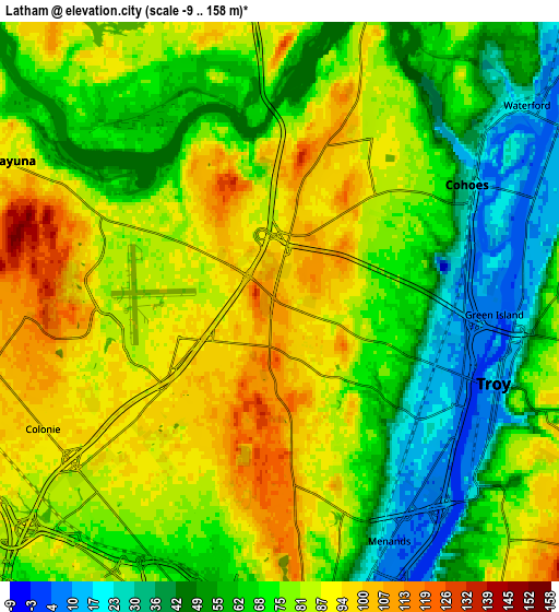 Zoom OUT 2x Latham, United States elevation map