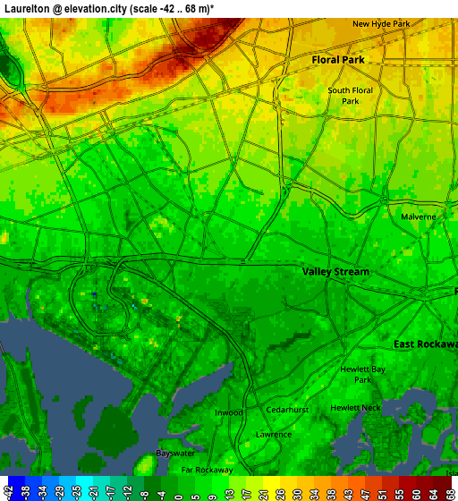 Zoom OUT 2x Laurelton, United States elevation map