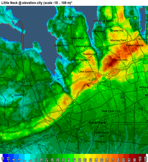 Zoom OUT 2x Little Neck, United States elevation map