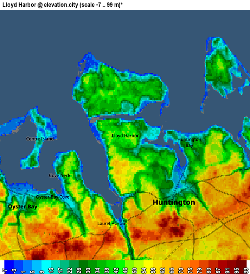 Zoom OUT 2x Lloyd Harbor, United States elevation map