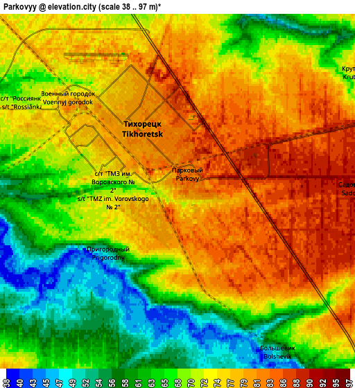 Zoom OUT 2x Parkovyy, Russia elevation map