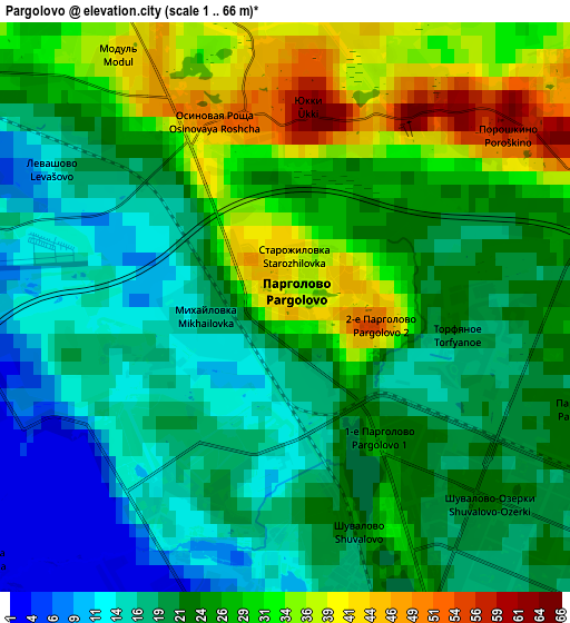 Zoom OUT 2x Pargolovo, Russia elevation map