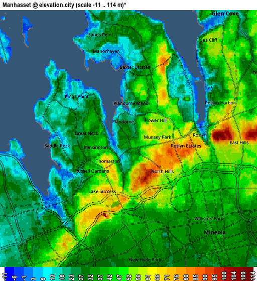 Zoom OUT 2x Manhasset, United States elevation map