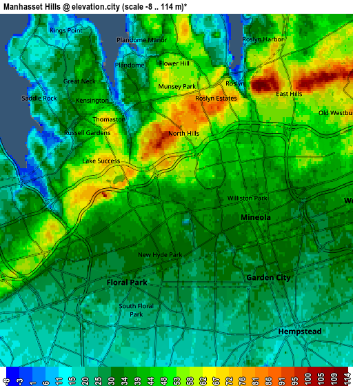 Zoom OUT 2x Manhasset Hills, United States elevation map