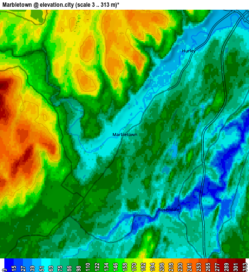 Zoom OUT 2x Marbletown, United States elevation map