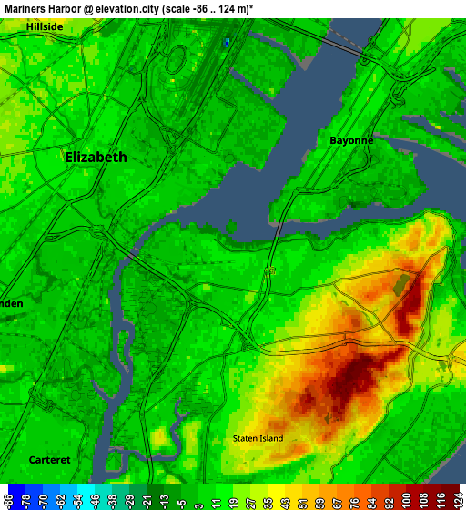 Zoom OUT 2x Mariners Harbor, United States elevation map