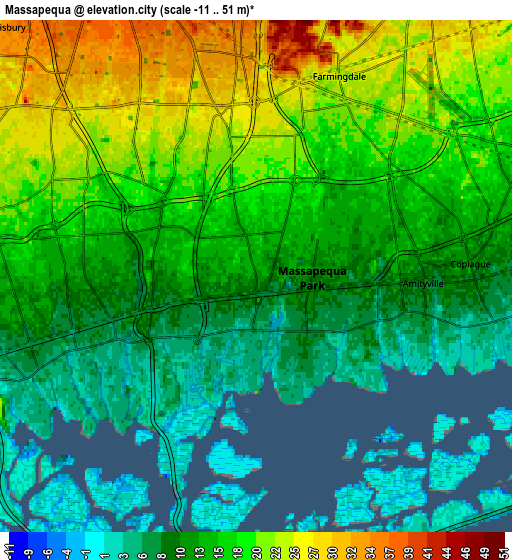 Zoom OUT 2x Massapequa, United States elevation map