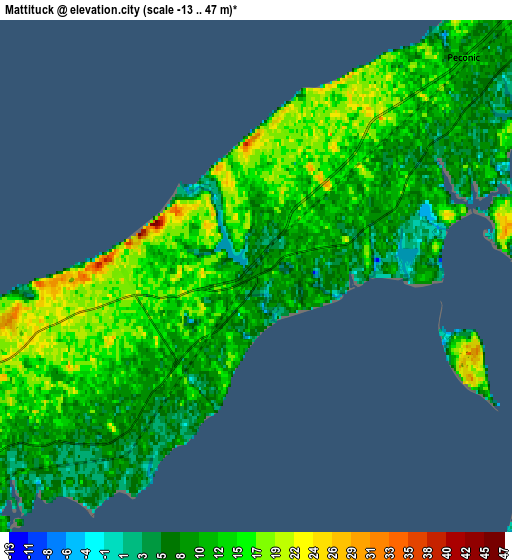 Zoom OUT 2x Mattituck, United States elevation map