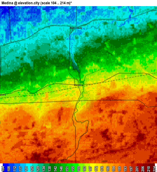 Zoom OUT 2x Medina, United States elevation map