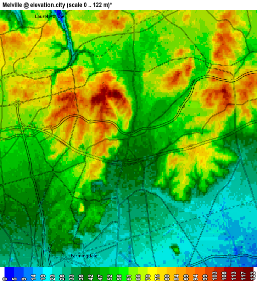 Zoom OUT 2x Melville, United States elevation map