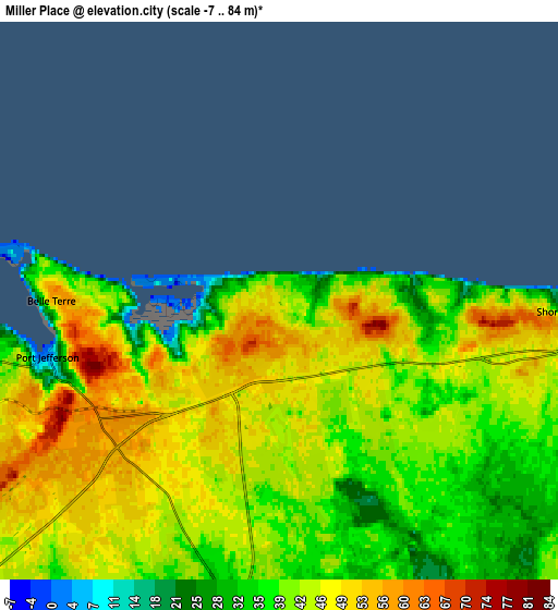 Zoom OUT 2x Miller Place, United States elevation map