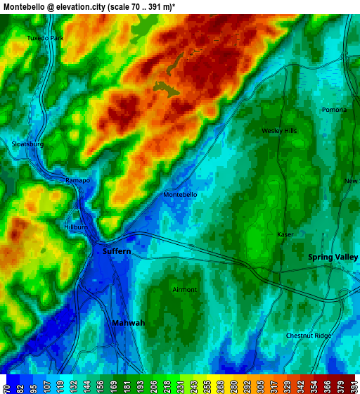 Zoom OUT 2x Montebello, United States elevation map