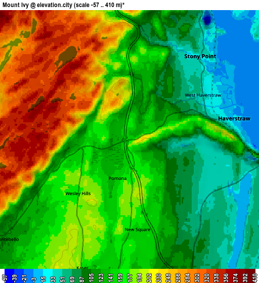 Zoom OUT 2x Mount Ivy, United States elevation map