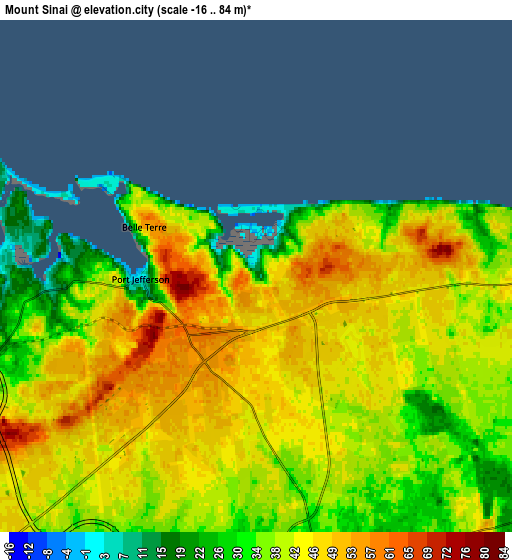 Zoom OUT 2x Mount Sinai, United States elevation map