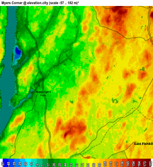 Zoom OUT 2x Myers Corner, United States elevation map