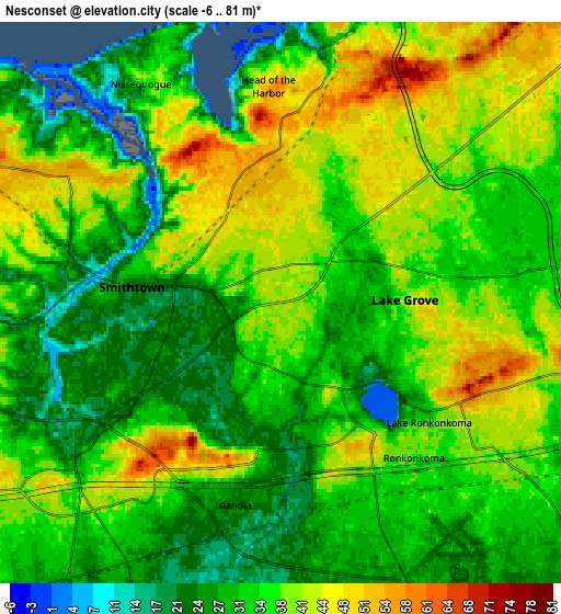 Zoom OUT 2x Nesconset, United States elevation map