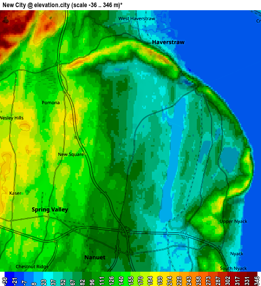 Zoom OUT 2x New City, United States elevation map