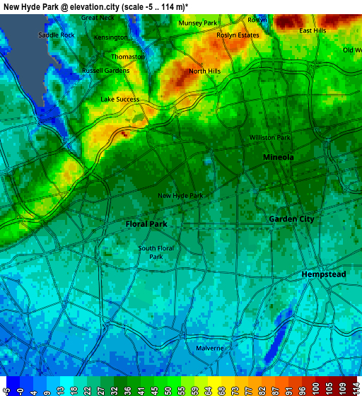 Zoom OUT 2x New Hyde Park, United States elevation map