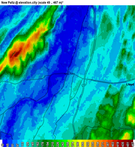 Zoom OUT 2x New Paltz, United States elevation map